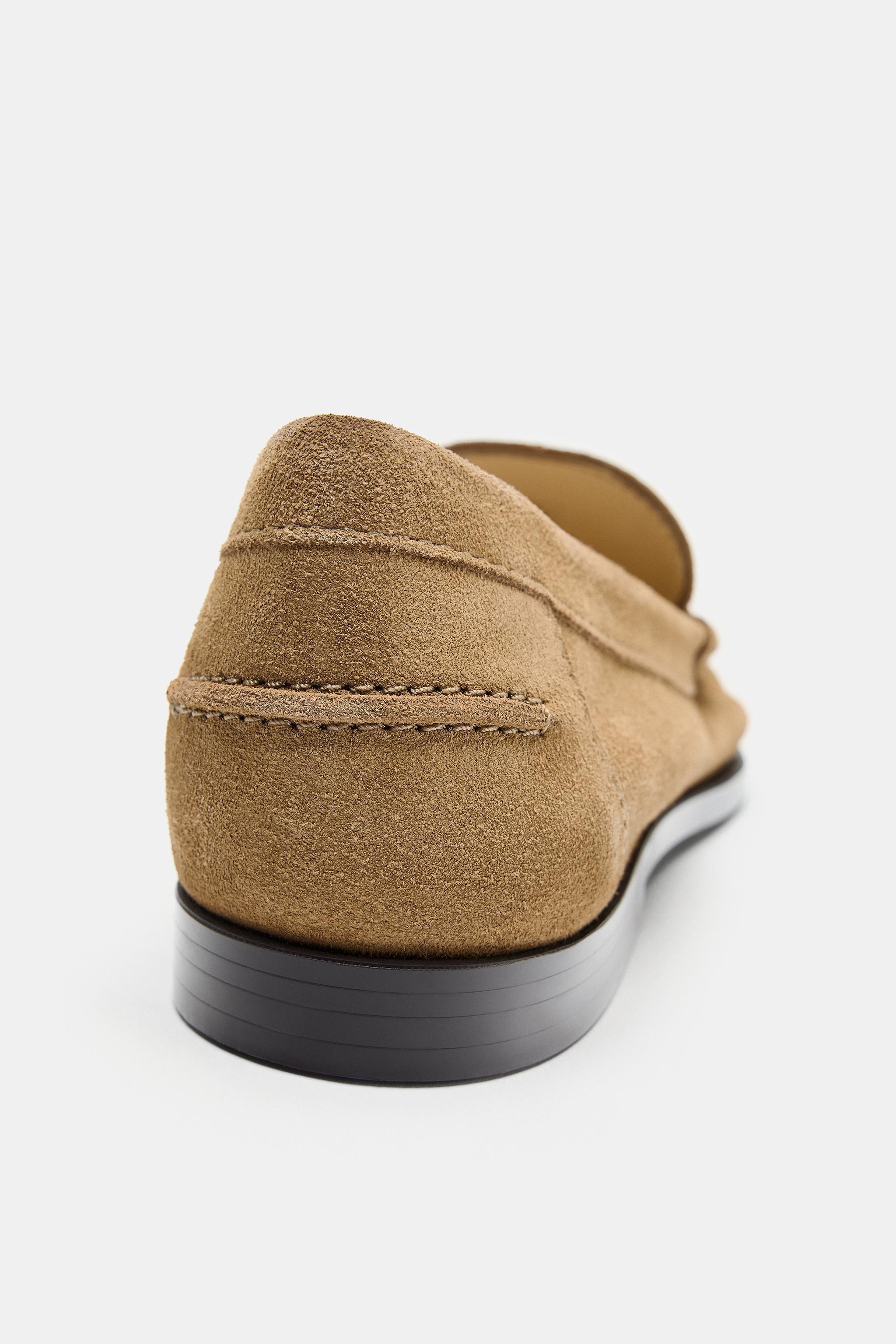 MOCASSINS FRONCÉS EN CROÛTE DE CUIR